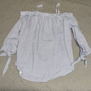 Charlotte Russe Beach Shirt Blue and White Stripe! Size S! NEVER WORN!